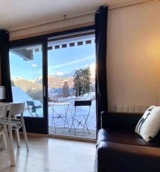 孔布卢La Marmotte: Vue Mont Blanc, Terrasse, Parking公寓 外观 照片