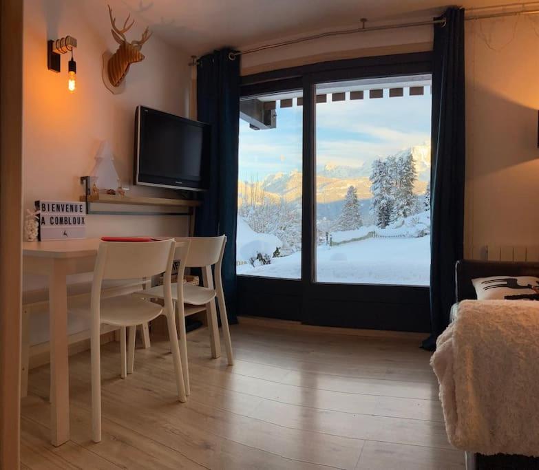 孔布卢La Marmotte: Vue Mont Blanc, Terrasse, Parking公寓 外观 照片