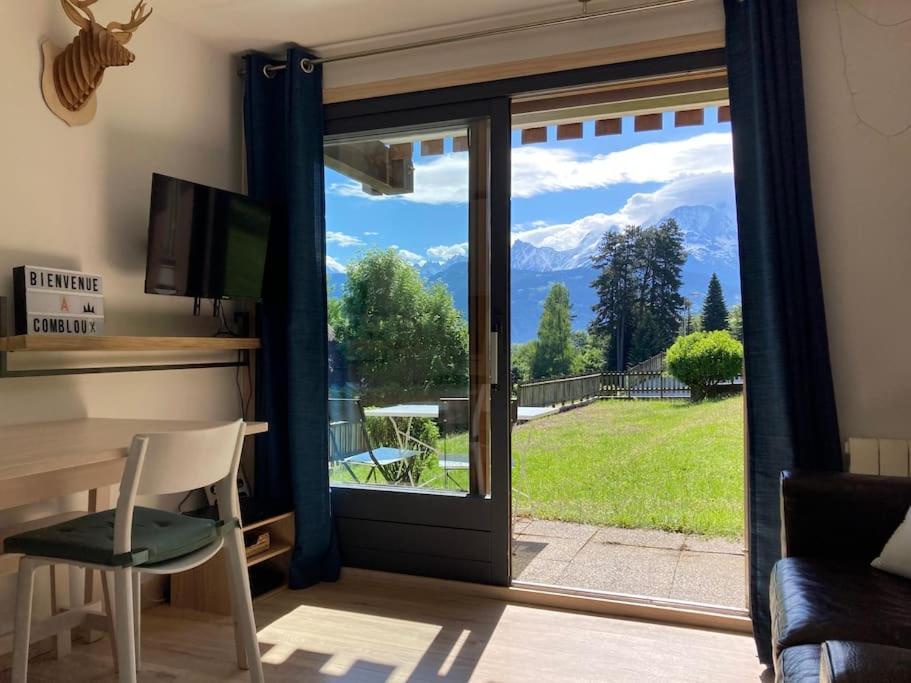 孔布卢La Marmotte: Vue Mont Blanc, Terrasse, Parking公寓 外观 照片